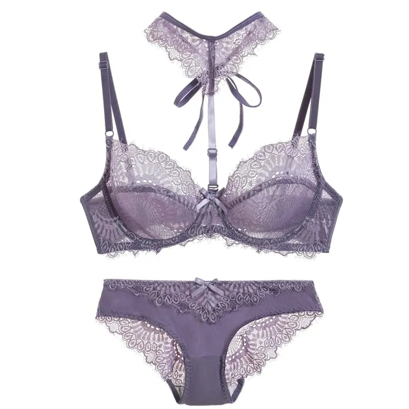 2024 Sexy Red White Purple Pink Black Beige Underwear Plus Size Lingerie 34/75 36/80 38/85 40/90 42/95 44/100 BCDE Cup Bra Sets — image 6