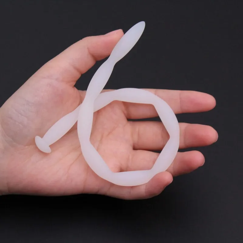 Manyjoy 8 Sizes White Wave Shape Silicone Urethral Dilator Male Masturbation Blockage Stimulator Catheter Adult Sex Toys for Men — image 4