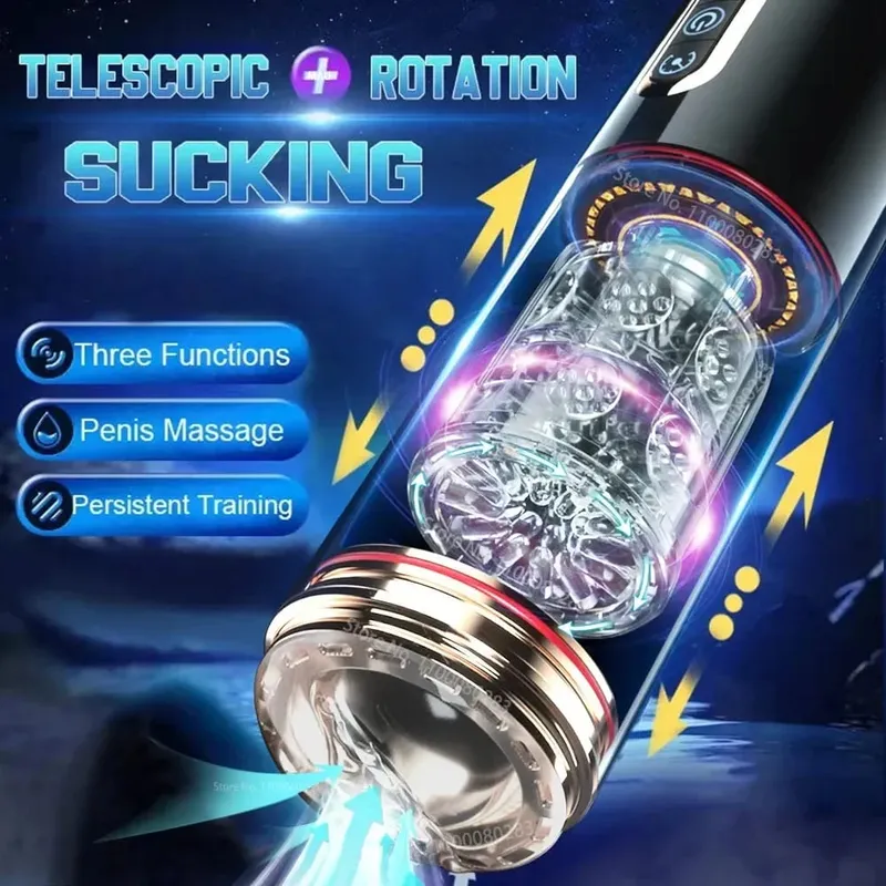 Male Sex Toy Automatic Sucking Telescopic Rotating Masturbator Cup For Men Real Vaginal Suction Pocket Blowjob Adult Product — image 2