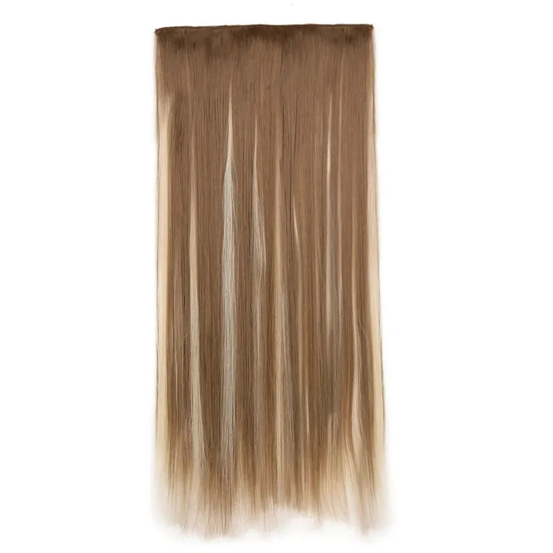 Synthetic Clip in Hair Extensions 6 Pcs/Set 16 Clips Long Straight Hairpieces Clip On Hair Extension for Women Blonde — image 49