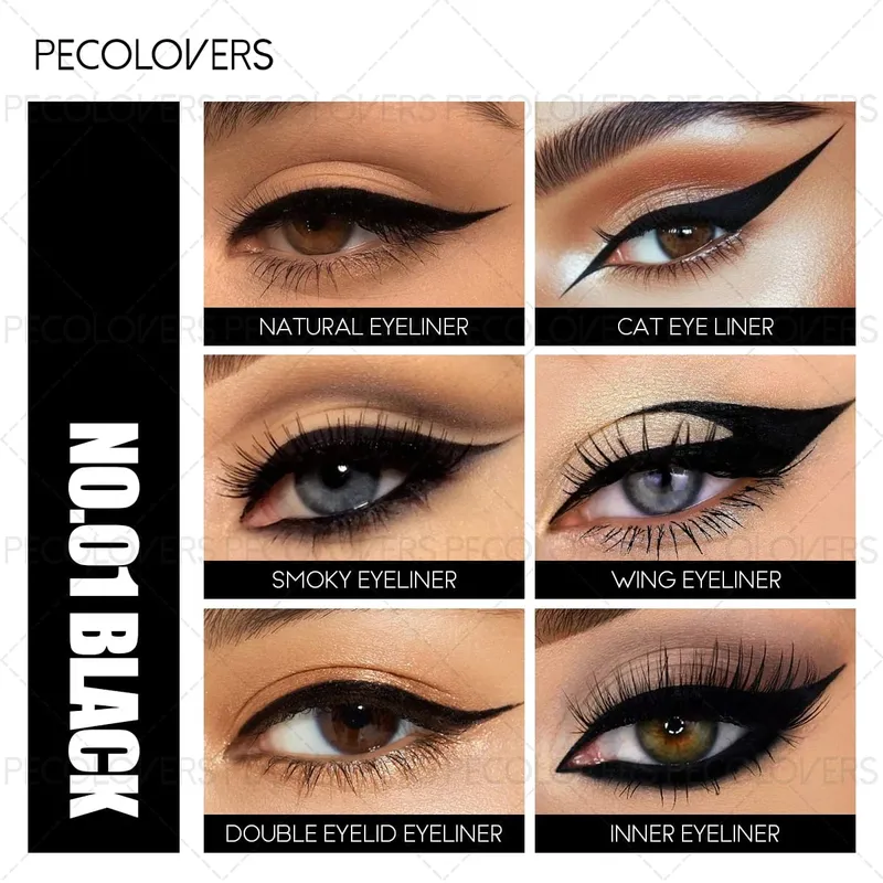 3PCS/SET Matte Lipstick+Black Eyeliner+Shiny Eyeshadow Pen Match to Create a Black Punk Makeup Halloween/Parties Daily Use — image 3