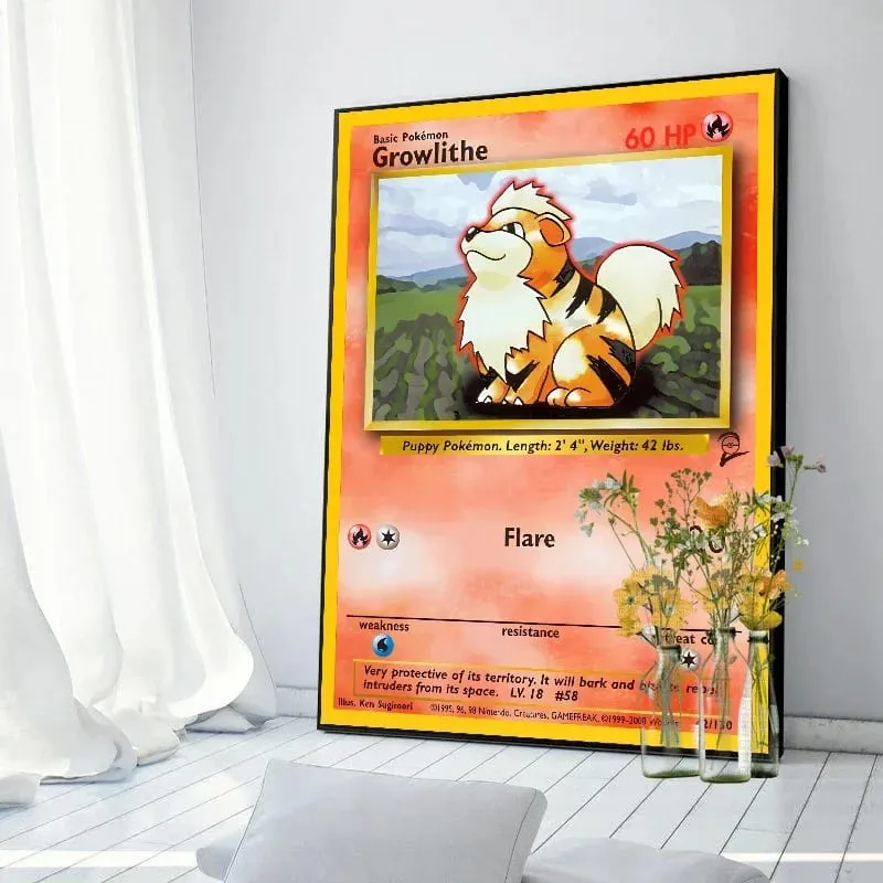 Pokemon Basis Set 1996 Jaar Engels Kaarten Shining Canvas Painting Poster Print Watercolor Wall Art Picture Home Decor Gifts — image 14