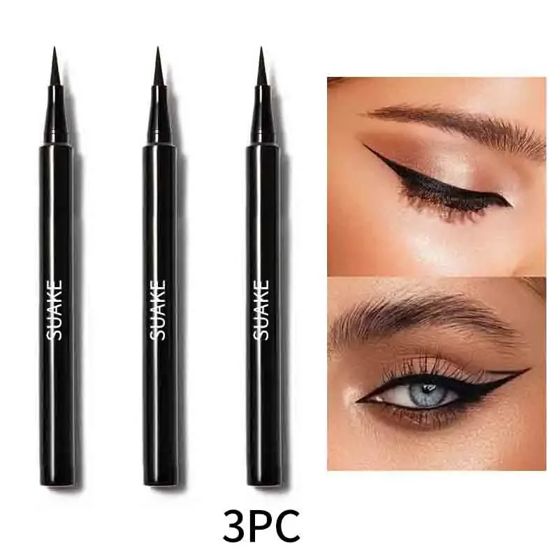 Black Waterproof Sweat-Proof and Smudge-Proof Eyeliner Creates a Natural Look and Glides on Quickly and Easily. — image 3