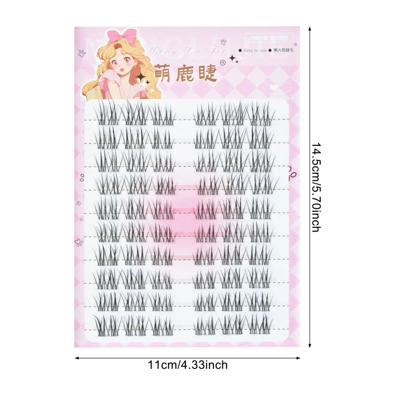 Umělé řasy C Curl Natural & Wispy Lash Wisps Samolepicí řasy Manga Perfektní pro dívky Night Out Eye Makeup Tools — image 18