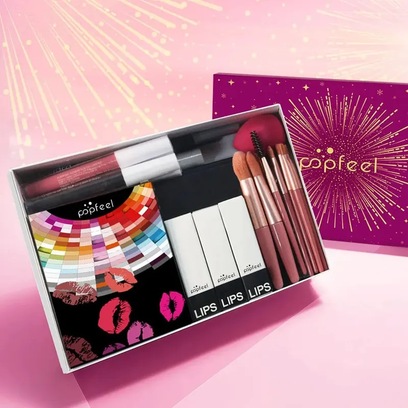 Makeup Kit Gift Box Beauty Eyeshadow Palette Eyeliner Lipstick Mascara Brush Makeup Full Set for Women Female Beginner Student — image 4