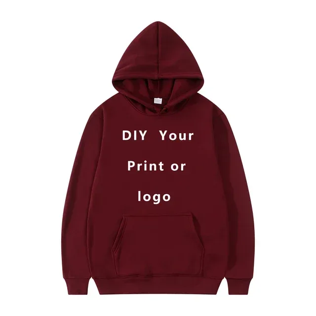 2024 Man Woman Casual Custom Printed Text DIY Hoodie Customized Logo Personalized Hoody Custom Hoodies Text Logo Sweatshirt