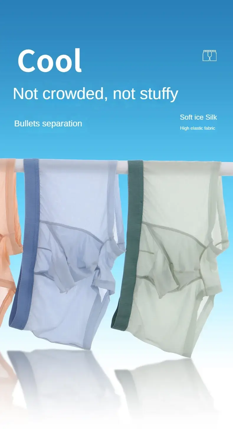 Underwear Sexy Men Boxers Man Elephant Nose Underpants Men's Panties Ice Silk U Convex Long Bulge Pouch Boxershorts — image 1
