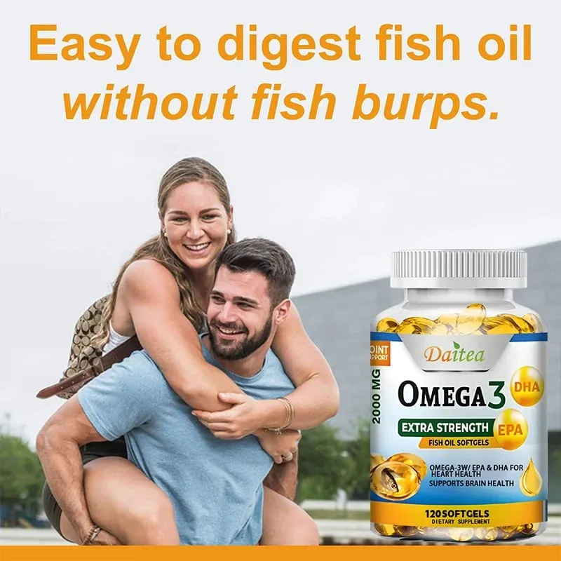 Fish Oil Omega 3 Supplement Fatty Acid Softgels Joint Brain and Heart Health Supplement — image 3