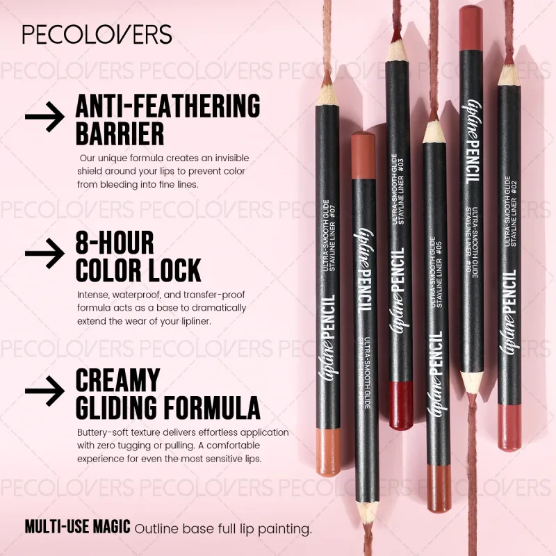1PC Lipliner Lipstick Plump and Charming Lips Not Dry Nude Brown Multi-color Choice with A Variety of Makeup Lip Cosmetics