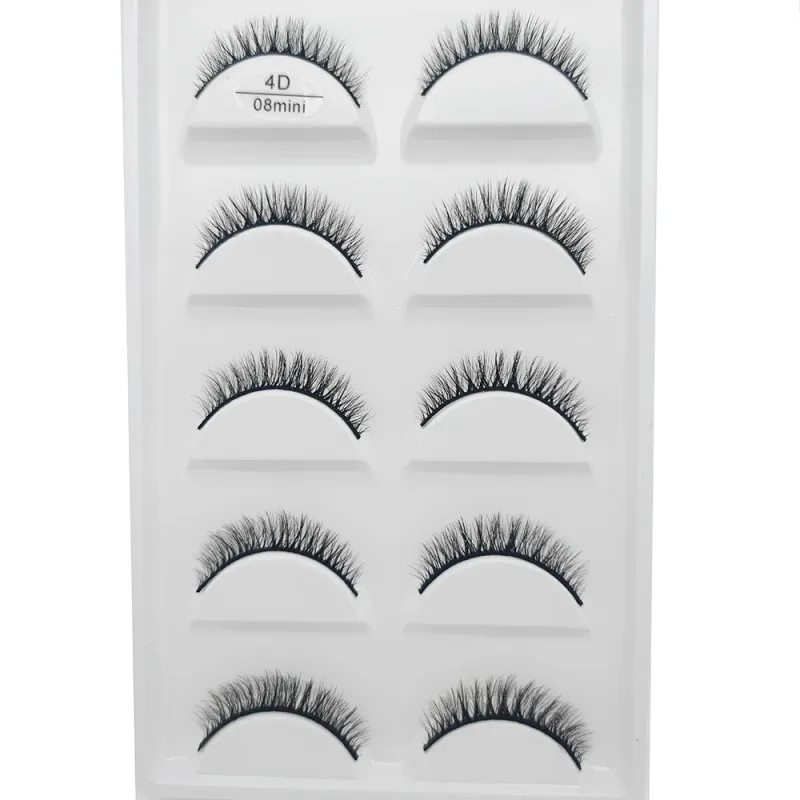 Novo 5 pares de cílios postiços de vison natural maquiagem extensão de cílios curtos cílios falsos cílios falsos maquiagem beleza cilios