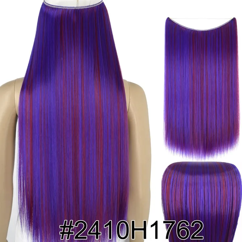 Synthetic Heat Resistant Hair Silky Straight Elasticity Invisible Wire Hair Extensions 8006 — image 44