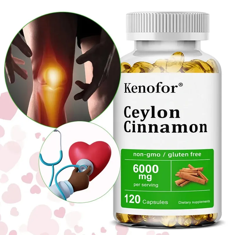 Ceylon Cinnamon Supplement 6000mg - Energy & Heart Health Support Antioxidant Non-GMO & Gluten Free - 30/60/120 Capsules — image 1