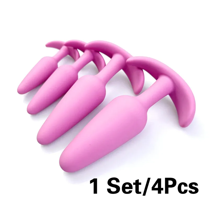 Quatre tailles différentes de bouchons en silicone, massage de la Prostate, dilatateurs anaux, masturbation pour adultes, santé sexuelle, jouet sexuel pour couples adultes — image 4