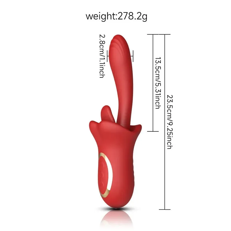 10 Kecepatan Menyodorkan Vibrator untuk Wanita 3 Mode Menjilati Lidah G Spot Pemijat Klitoris 100% Mainan Seks Dewasa Tahan Air
