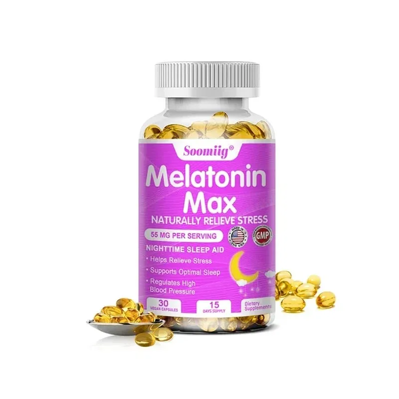 Melatonin 55mg - with MSM Zinc Vitamin D3 & B6 Fall Asleep Faster Stay Asleep Longer Easy To Take Vegan Non-GMO Supplement