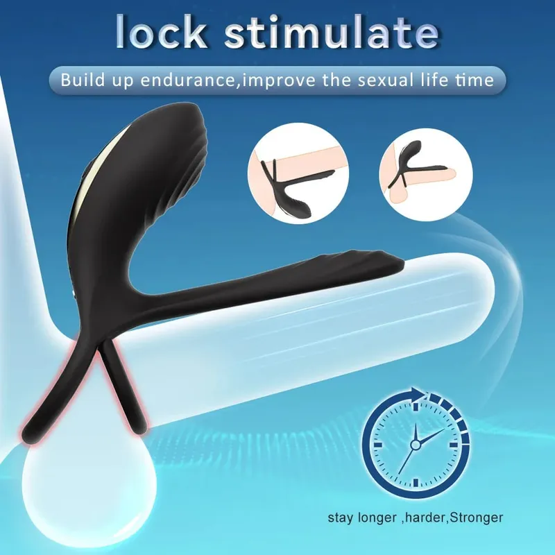 Vibrating Penis Ring Delayed Ejaculation Penis Massager Cock Ring Vibrator Adults Sex Toys for Couple Penis Enlargement Erection — image 2