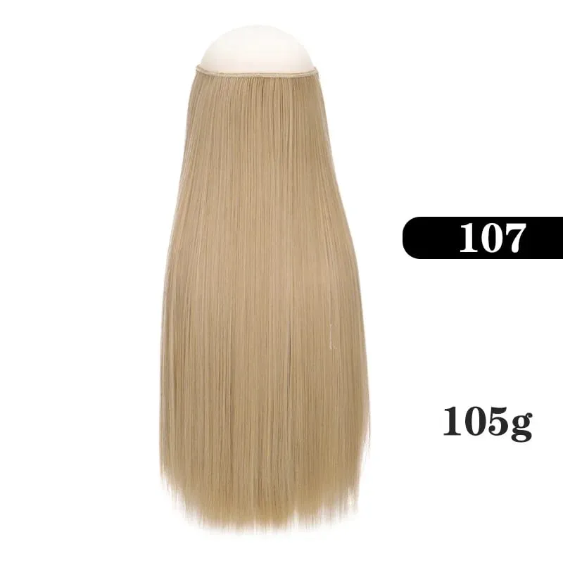 Extensões de cabelo sintético sem clipes falso ombre loira marrom preto natural cabelo reto falso peruca para mulher