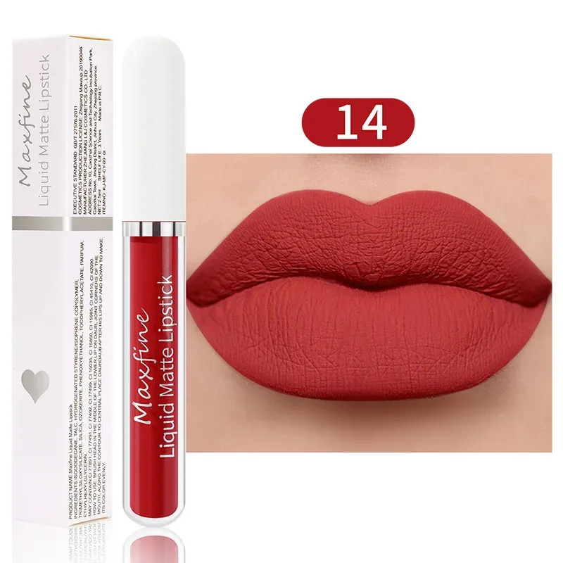 10 Color Waterproof Matte Velvet Lip Glaze Long-Lasting Silky Red Liquid Lipstick High Pigmented Lip Gloss Sexy Makeup for Women — image 14