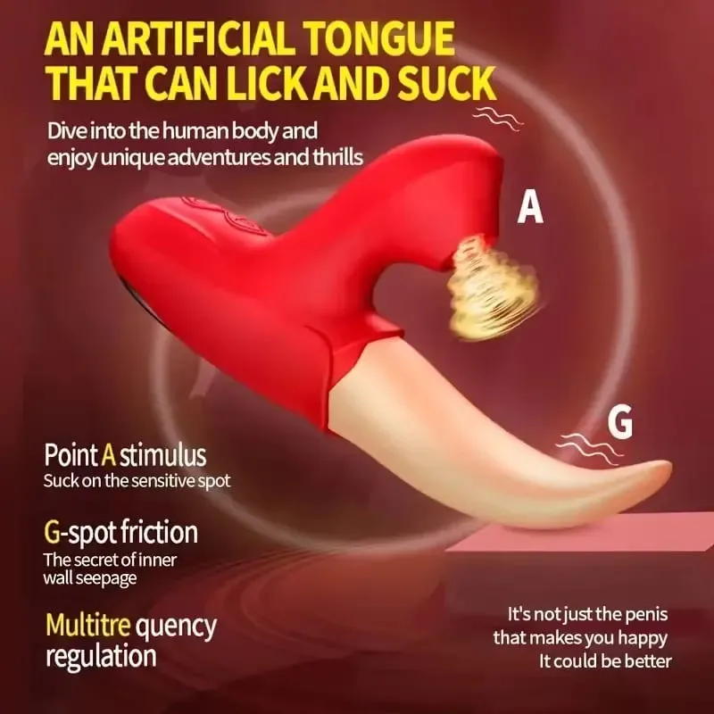 Potente vibrador de succión para mujeres, estimulador de clítoris para lamer la lengua, masajeador vaginal con ventosa, masturbación, juguetes sexuales para adultos, productos — image 3