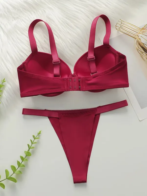 Sexy thick padded bra with steel support is suitable for small breasts to show off their size Women's underwear set B2051 — image 2