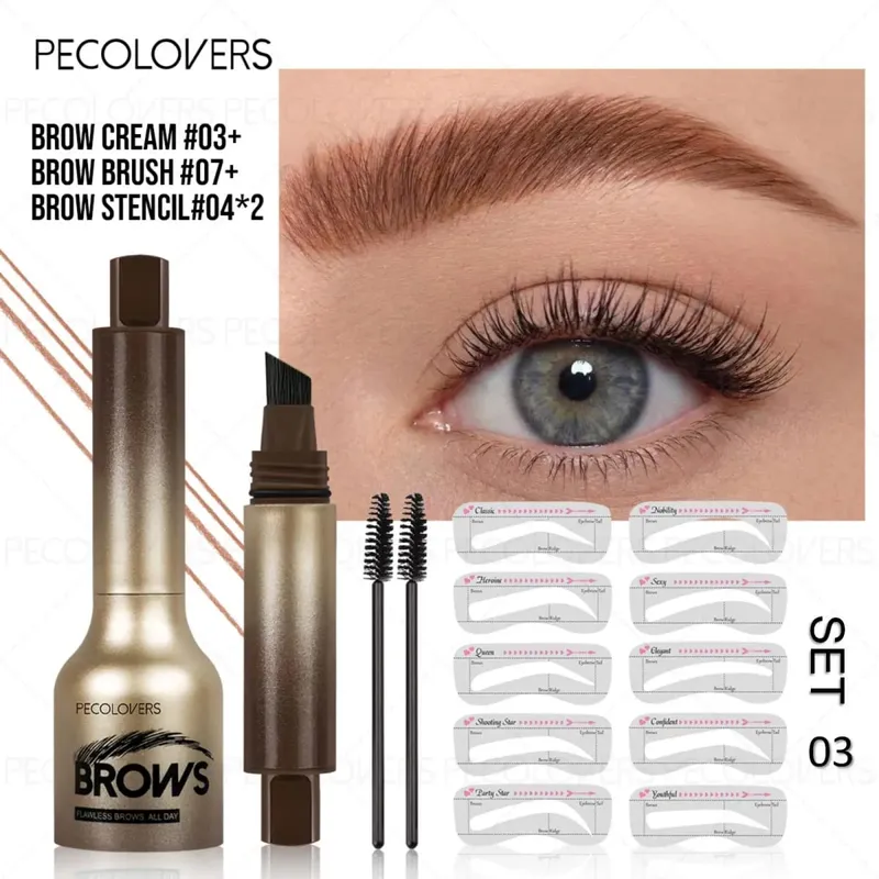 4 Pcs/SET Eyebrow Products Makeup 3 in 1 The Face Contouring Eyebrow Hairline Contour Fine Powder Soft Mist Brow Look