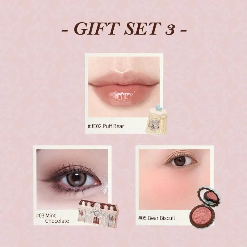 Flowerknows Makeup Gavesæt Little Angel Bunny Have Shell Smykker Lip Glaze Blusher Flower Know SWEETIE BEAR Blush Concealer