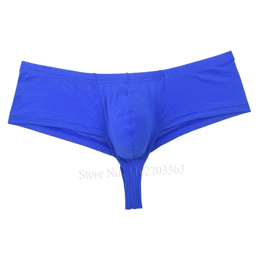 Cheeky Men's Solid Bikini Briefs Ice Silk Micro Boxer Underwear Male Slip Hipster Trunks Bulge Pouch Beach Shorts Underpant Soft — image 20
