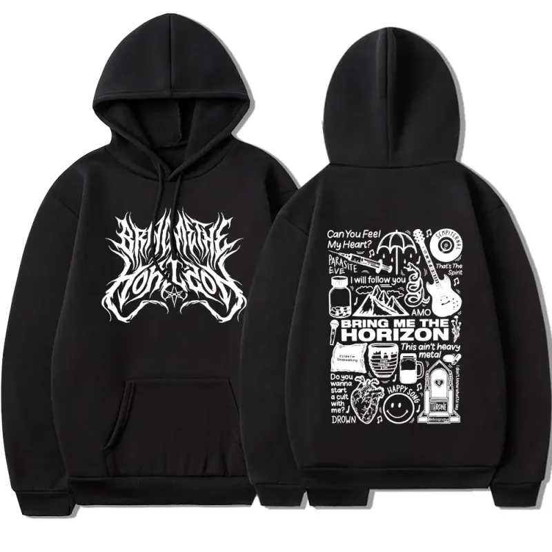 BringMe TheHorizon Merch Hoodies Heavy Metal Rock Band Oversized Sweatshirts Men Women Clothing Casual Vintage Jackets Coat