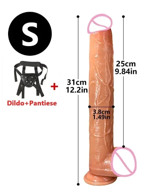 13.3in Super Long Penis Dildo Realistic Soft Dildo With Suction Cup Anal Sex Toys For Men Women Masturbator Huge Phallus — image 14