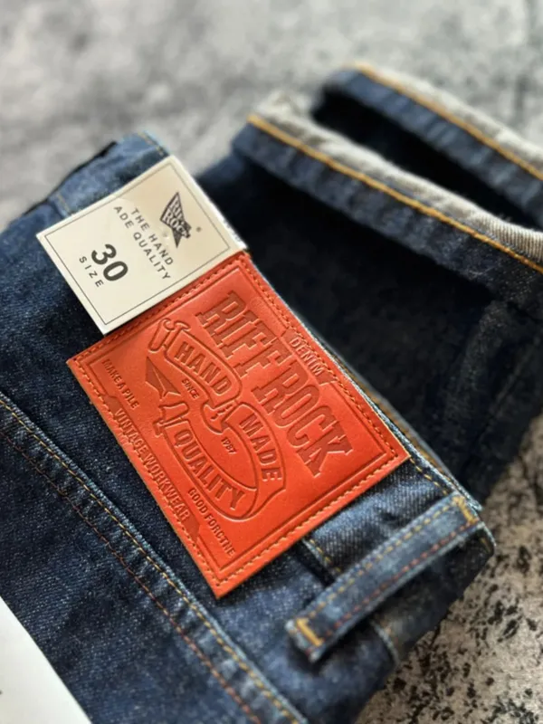 14oz High Quality 100% Cotton One Wash Raw Deep Blue Denim Jeans for Men Red Selvedge Slim Straight Pants Vintage Y2K Youth Male — image 4