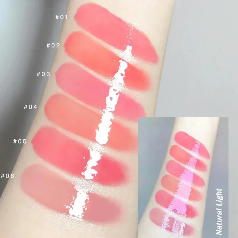 Mirror Glass Solid Lip Gloss Water Light Round Tube Lasting Moisturizing Lipstick Natural Nude Peach Tint Jelly Lip Glaze Makeup — image 6