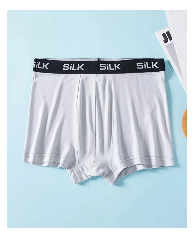 SuyaDream MEN Boxer Shorts 100%Natural Silk Healthy Solid Panties Natural Fabric Underwear — image 12