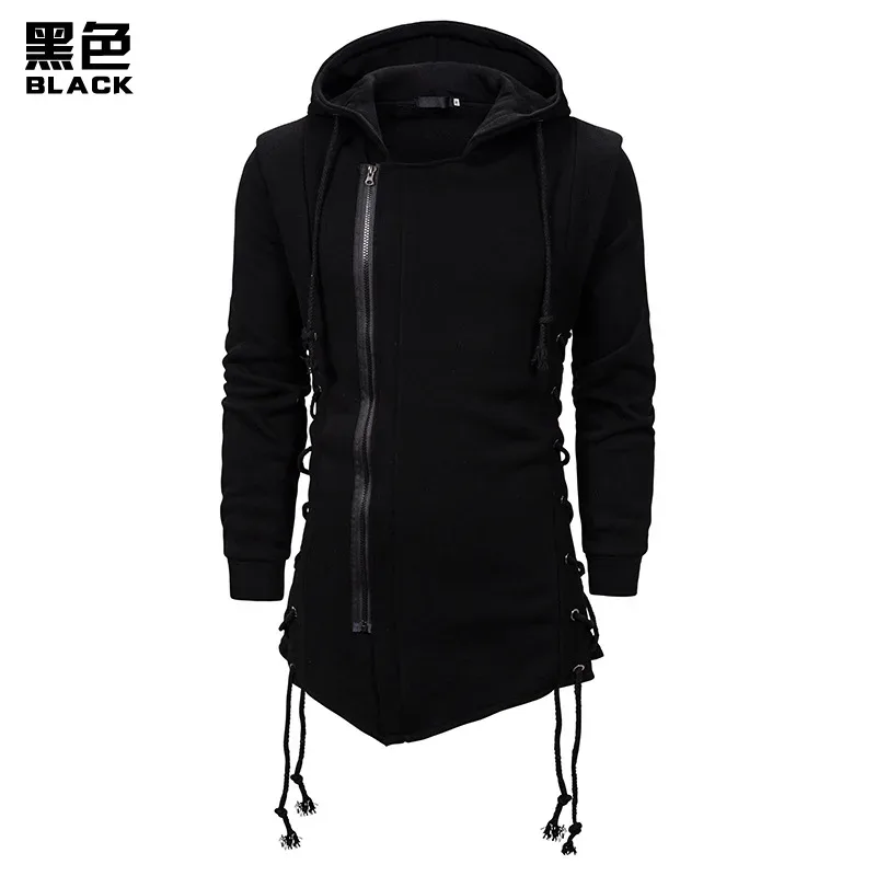 New Spring Autumn Men Hooded Hoodies Sweatshirts Casual Solid Long Sleeve Hoodies Men Fashion Zippers Loose Streetwear Outerwear — image 1