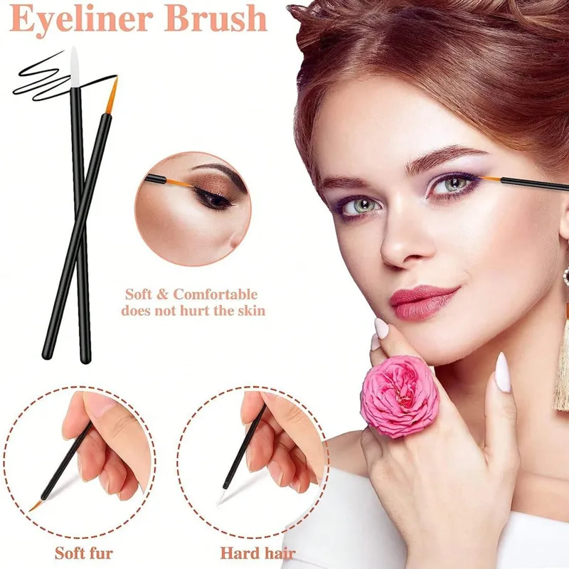 300pcs Deluxe Makeup Tool Kit Disposable with Portable Storage Case Lipstick Applicator Mascara Wands Eyelash Eyeshadow Brushes — image 6