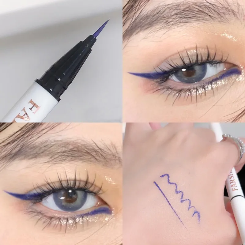 Liquid Matte Turquoise Eyeliner Ultra Fine Black White Eyeliner Waterproof Easy To Color Rainbow Colorful Eye Liner Eyes Makeup — image 15