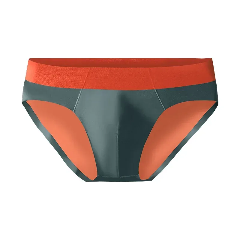 Men's ice silk seamless underwear men breathable briefs summer thin boys sports low waist short shorts head — image 17