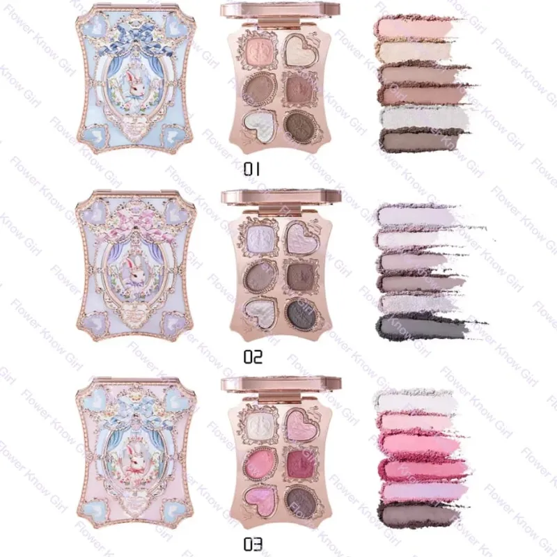 Flower Knows Makeup Gift Set for Women Shimmer Eyeshadow Palette Full Coverage Concealer Gel Eyeliner & Lipstick Cosmetic Kit