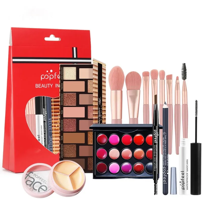 Long-Lasting Makeup Essentials Versatile Paste Complete Face Makeup Gift Bag Glamorous Makeup Collection For Makeup Beginners