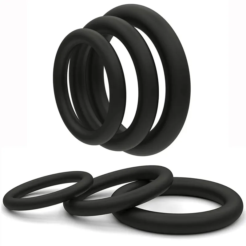 Cock Rings 3PCS Flash In The Night Lock Durable Silicone Penis Ring Sex Toys for Men Male Delay Ejaculation Scrotum Lock Ring — image 1