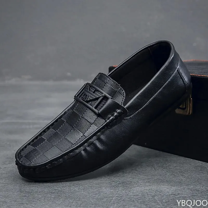 Men's Casual Shoes with New British Style Checkered Design Flat Anti Slip Cover They Are Suitable for Lazy Men's Shoes Sneakers