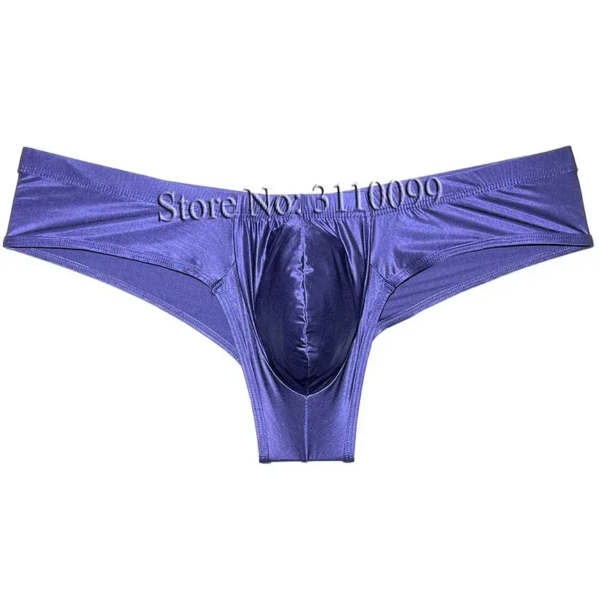 Men's Shiny Silk Mini Bikini Boxer Briefs Underwear Enhance Pouch Bikini Boxers — image 9