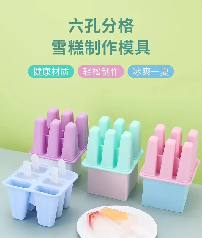 Moldes para picolés, 6 peças, moldes de silicone para picolés, sem bpa, reutilizáveis, fácil liberação, fazer gelo — image 7