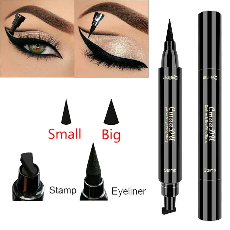 1pcs Big Double-headed seal eyeliner Waterproof and quick-drying black liquid eyeliner small lash glue pen Eye makeup cosmetic — image 1