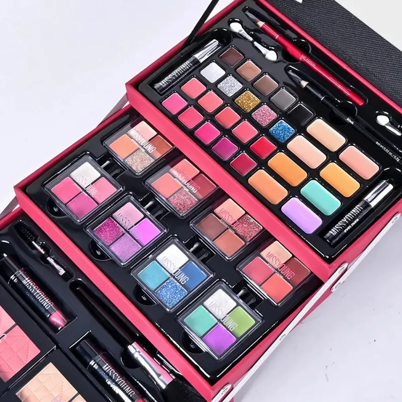 Makeup Set 76 Color Eye Shadow Palette Eyebrow Pencil Eyeliner Pen Mascara With Makeup Brushes Cosmetics Makeup Tool Box Gift