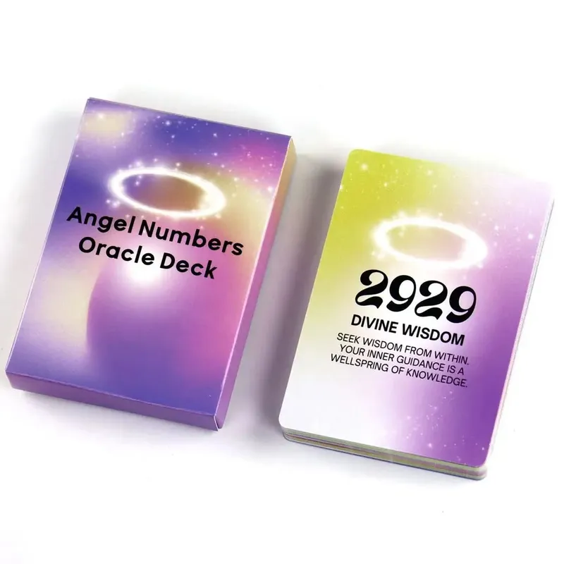Angel Numbers Oracle Deck 10.4*7.3cm To Receive Divine Guidance 40 Pcs Numerology Cards