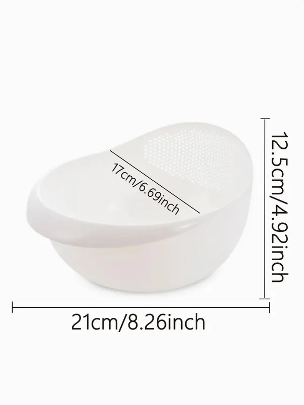 1PC-Silicone Colander Rice Bowl Drain Basket Fruit Bowl Washing Drain Basket with Handle Washing Basket Home Kitchen Organizer — image 3