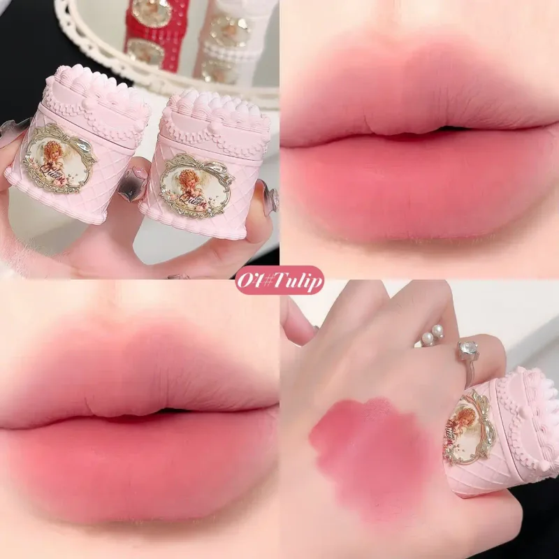 Cake Decor Velvet Lip Mud Matte Finish Non-stick Cup Long Lasting Lipstick for Daily & Party Makeup