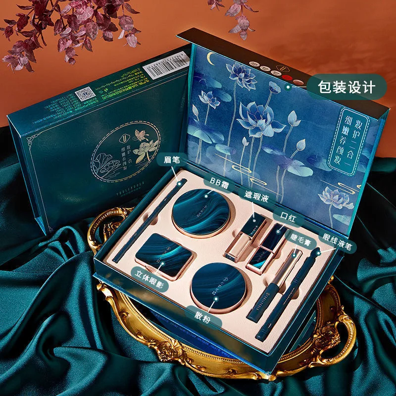 Christmas Makeup Set Gift Box BB Cream Lipstick Eyeliner Eyeshadow Eyebrow Pencil Beauty Makeup Cosmetics Holiday Gift — image 8