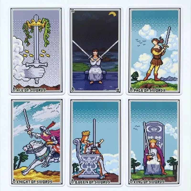 Pixel Tarot 78-Card Deck In English for Art Collection Family Friends Holiday Gift Festival Interesting Board Games Party — image 4