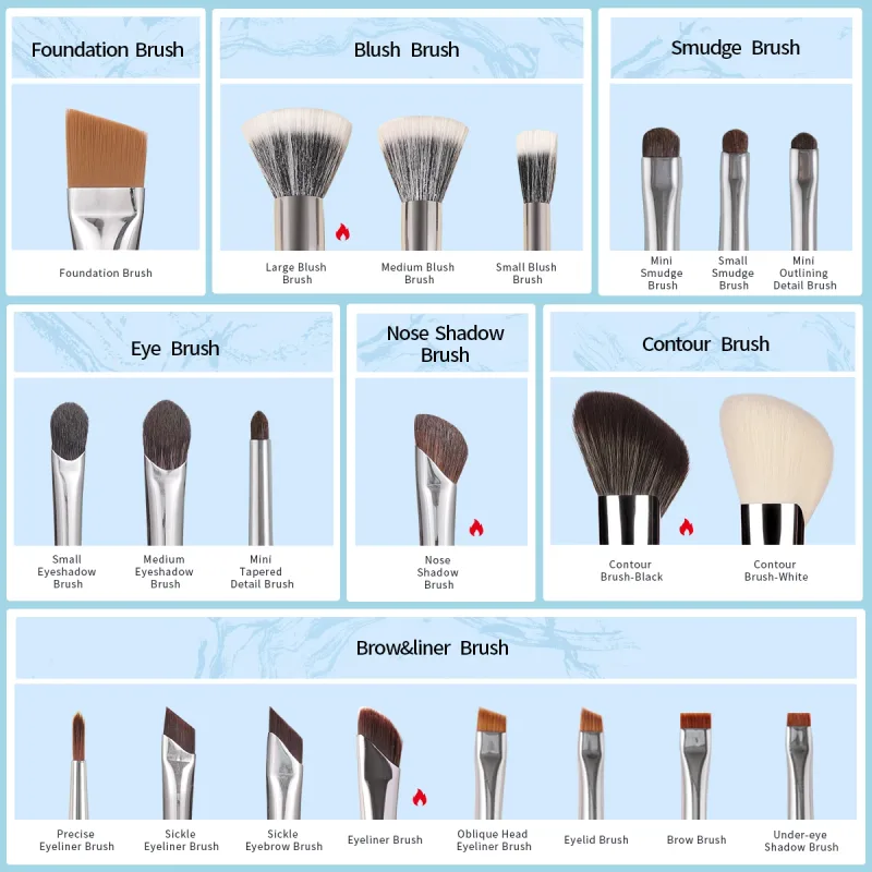 OVW NEW Makeup Brushes Black Handle Soft Fluffy Eyeshadow Foundation Concealer Blending Blush Brush Cosmetics Beauty Tool — image 5
